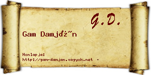 Gam Damján névjegykártya